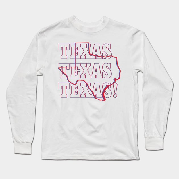 Texas State Map & Label Long Sleeve T-Shirt by Ignition